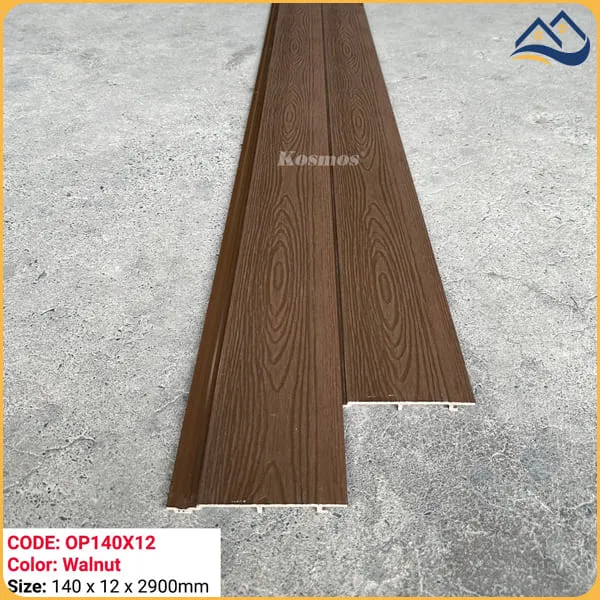 Tấm Ốp Gỗ Nhựa Ngoài Trời Kosmos Phủ ASA OP140X12 Walnut